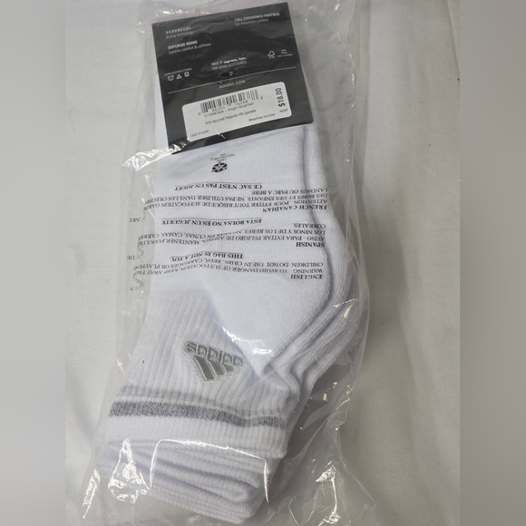 Adidas Bundle Of 6 Pair (2 Pkgs Of 3) Womens Cushioned Sport High Quarter Socks - Picture 2 of 5